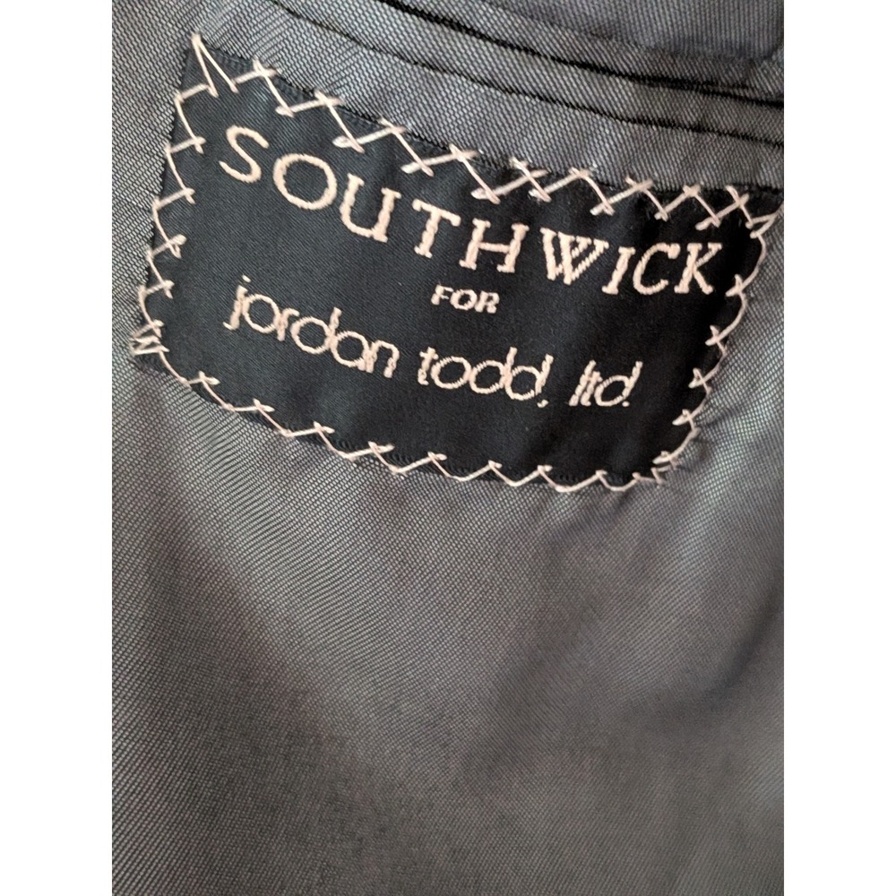 Southwick Mens Gray Micro Check 3 Button Sport Coat Blazer USA Made 39 Reg - Picture 4 of 6